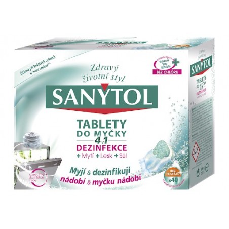 Sanytol Disinfectant Cleaning Tablets for Dishwasher 4in1 40pcs
