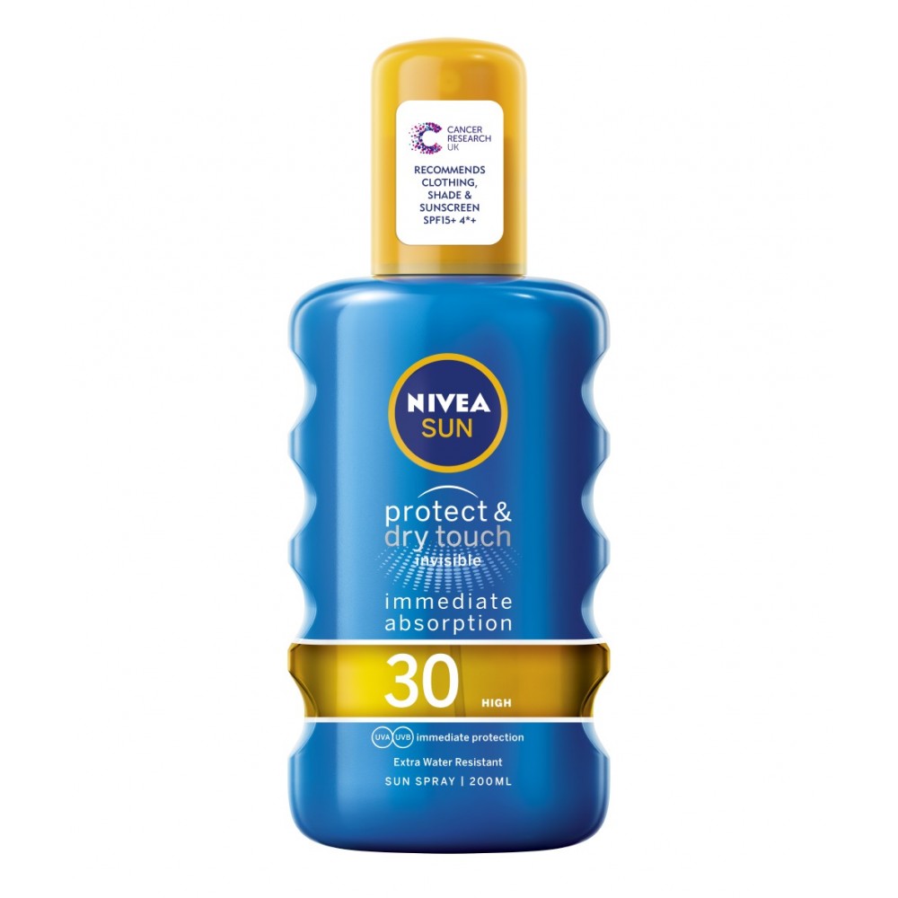 deksel Ciro Merg Nivea Sun Protect & Dry Touch Invisible Sun Spray SPF 30 200 ml / 6.8 fl oz