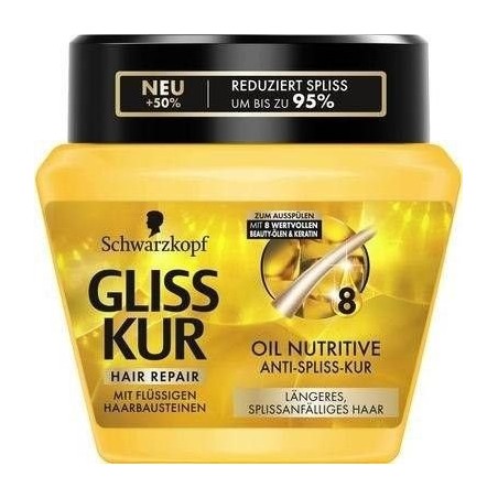 Schwarzkopf Gliss Kur Oil Nutritive Anti-Split-Ends Hair Mask 300 ml / 10 oz