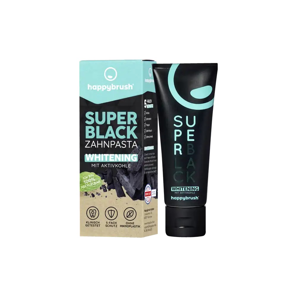 happybrush Super Black Whitening Toothpaste 75 ml / 2.5 fl oz