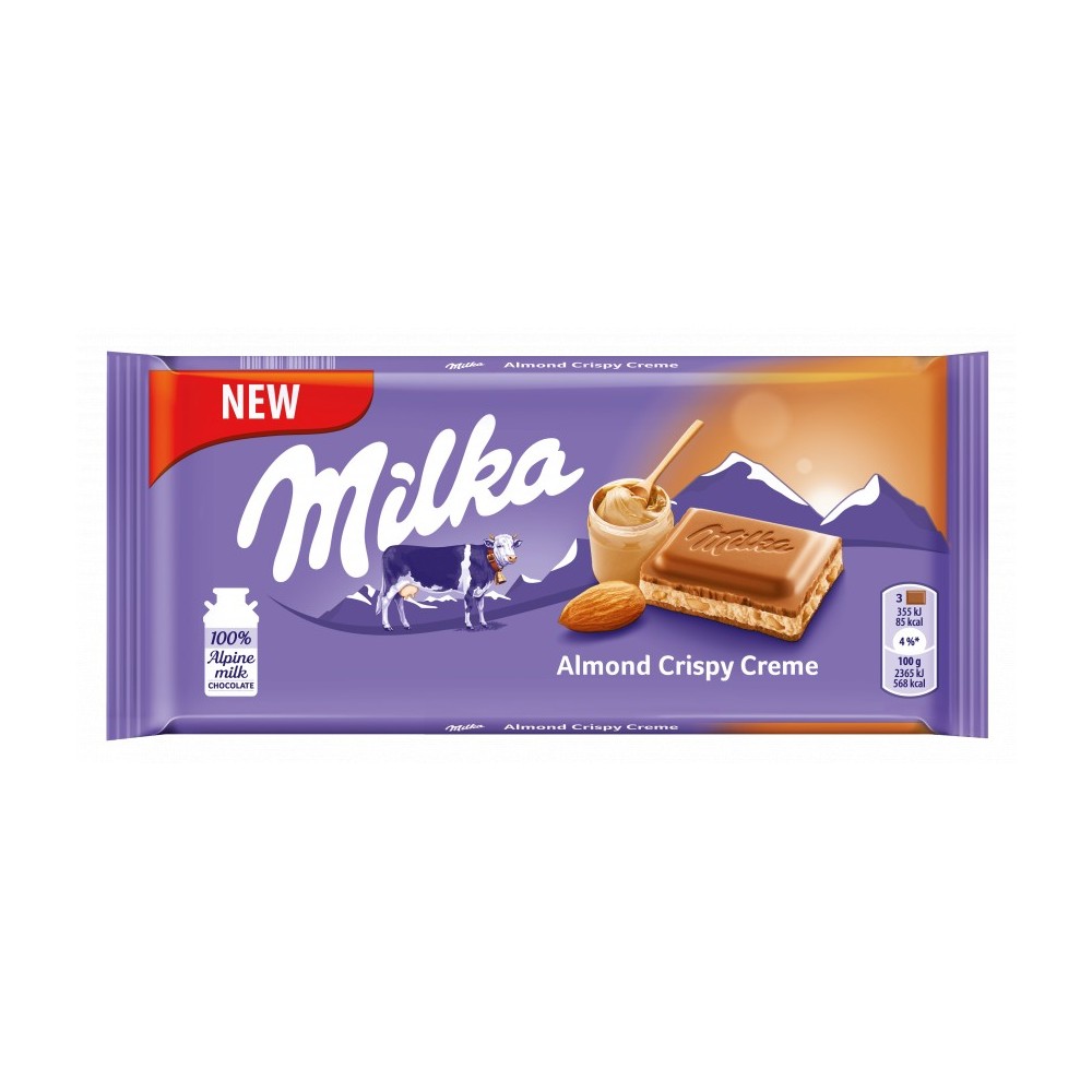 Milka Almond Crispy Creme Chocolate 90 g / 3.0 oz