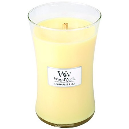 WoodWick Lemongrass & Lily scented candle with wooden wick 609,5 g