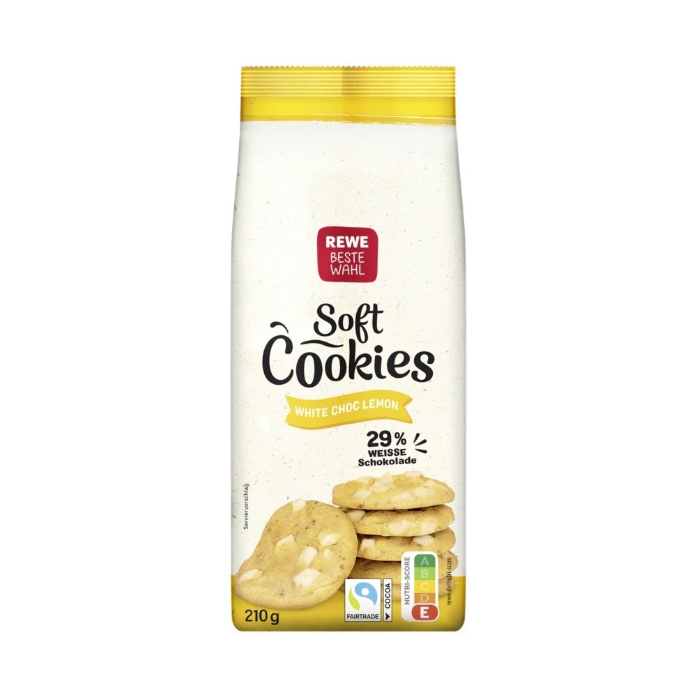 REWE Best Choice Soft Cookies American Style White Choc Lemon 210g