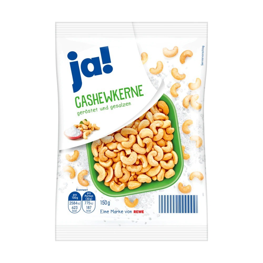Ja! Roasted & salted cashew nuts 150g