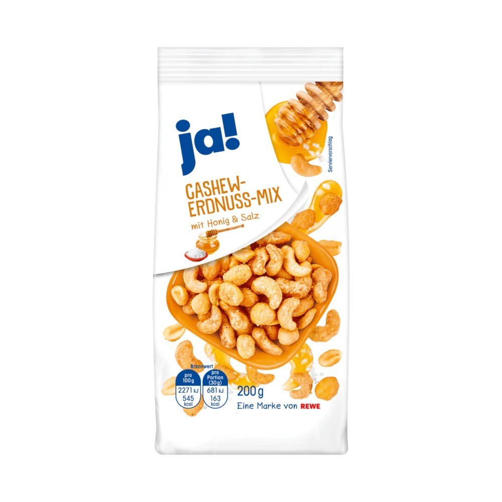 Ja! Cashew-peanut mix honey & salt 200g