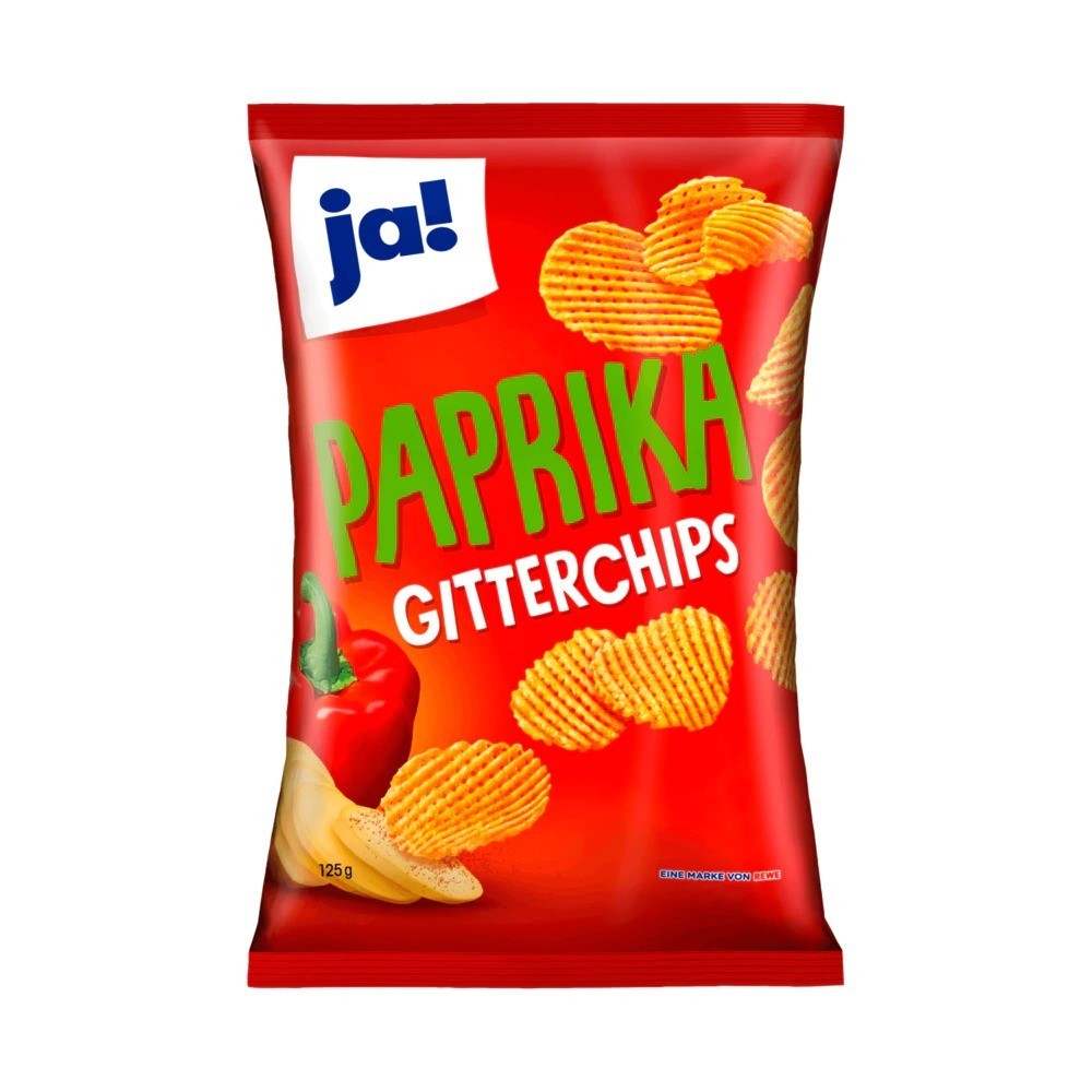 Ja! Gitterchips Paprika 125g