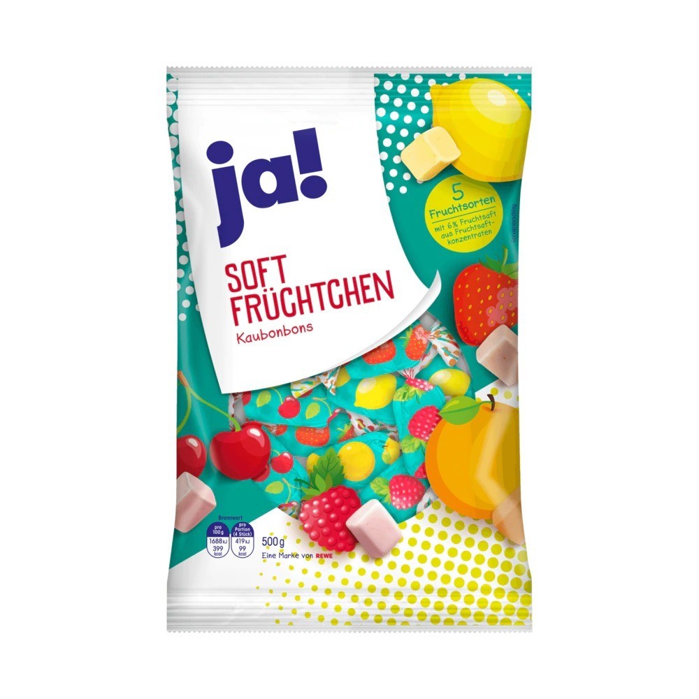 Ja! Soft fruit chewy candy 500g