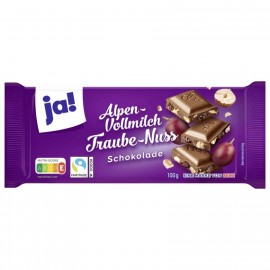 Ja! Alpine Whole Milk Chocolate Grape Nut 100g