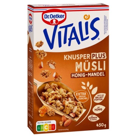 Dr. Oetker Vitalis Crunchy Plus Muesli Honey-Almond 450 g