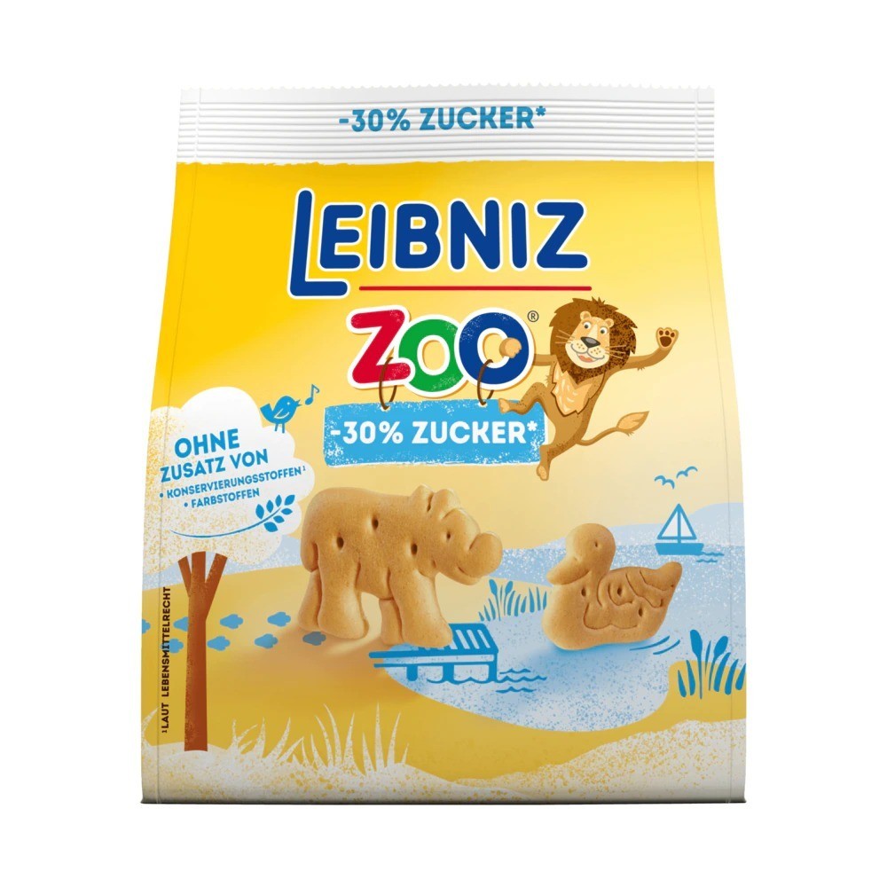 Leibniz Zoo 30% less sugar 125g
