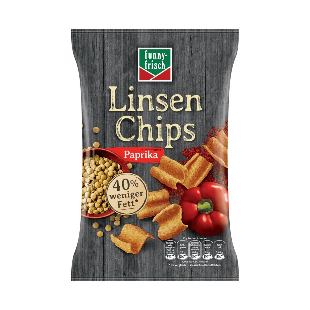 Funny-frisch lentil chips paprika 90g