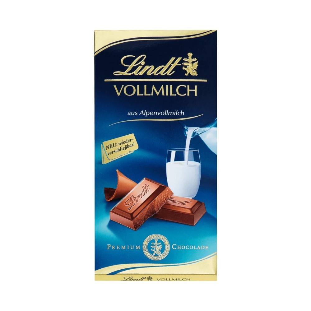 Lindt milk chocolate made from whole alpine milk 100g