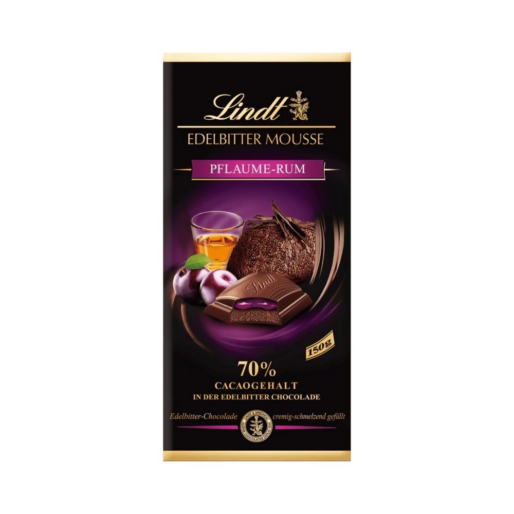 Lindt Chocolate Dark Chocolate Mousse Plum-Rum 70% Cacao 150g
