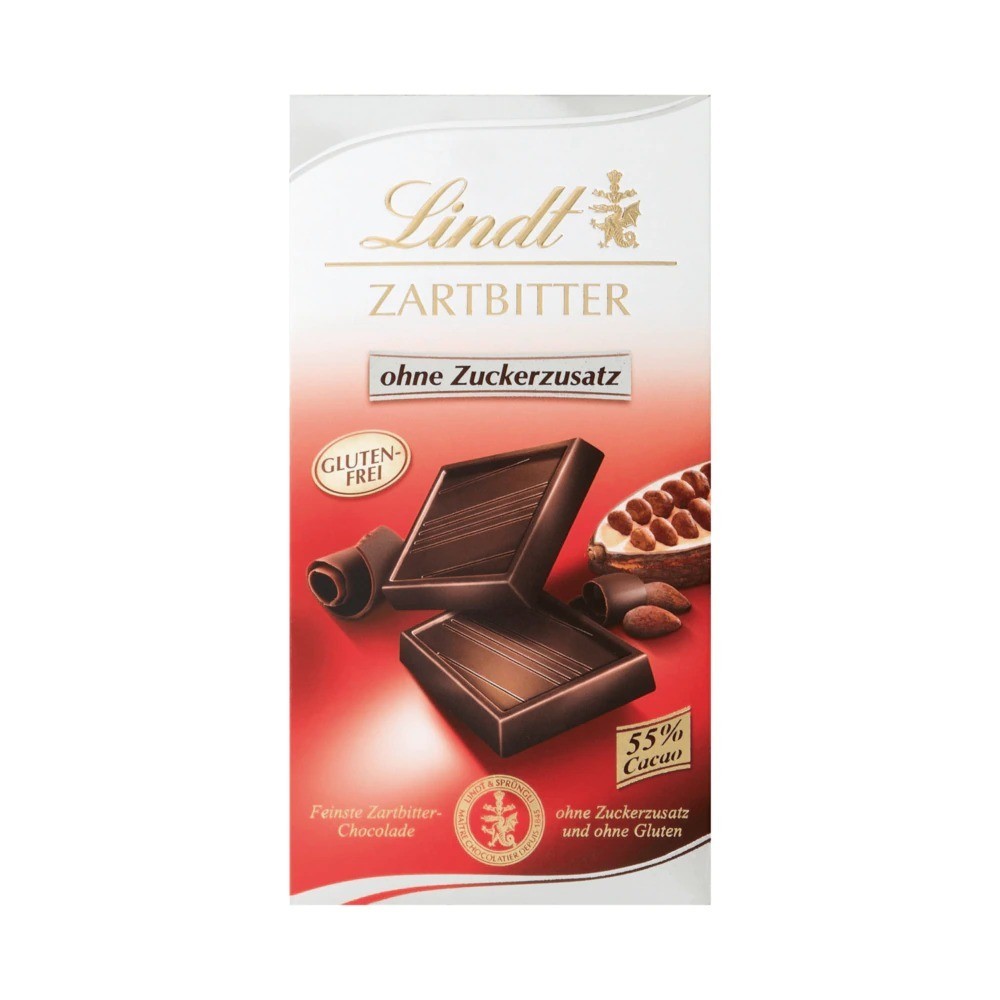 Lindt dark chocolate with no added sugar, gluten-free 100g