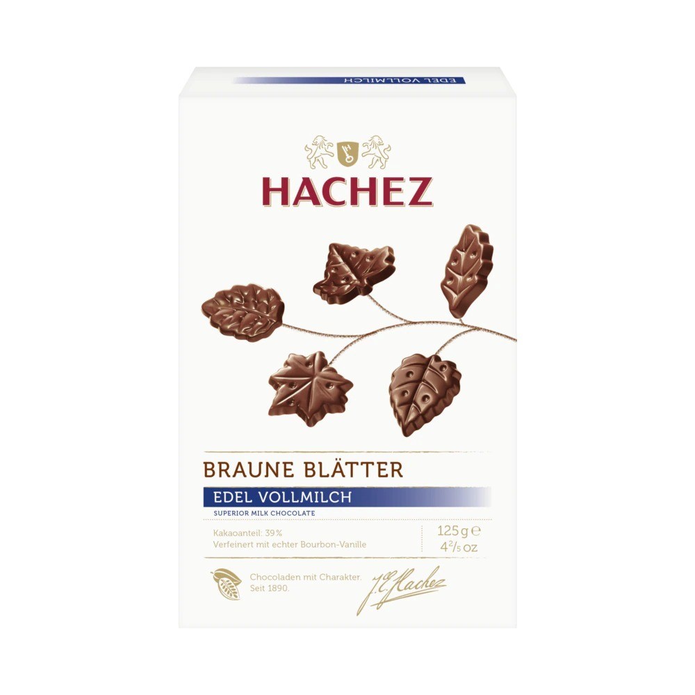 Hachez brown leaves premium whole milk 125g
