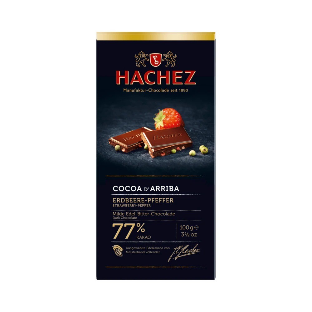 Hachez Chocolate Cocoa Arriba Strawberry-Pepper 100g