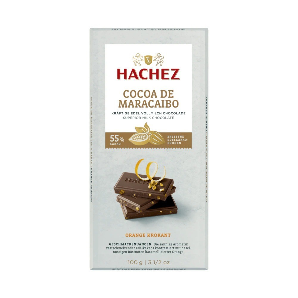 Hachez Chocolate Cocoa de Maracaibo Orange-Crispy 100g