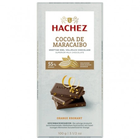 Hachez Chocolate Cocoa de Maracaibo Orange-Crispy 100g