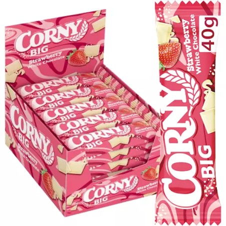 Corny Big Strawberry White Chocolate 40 g / 1.4 oz (24-Pack)