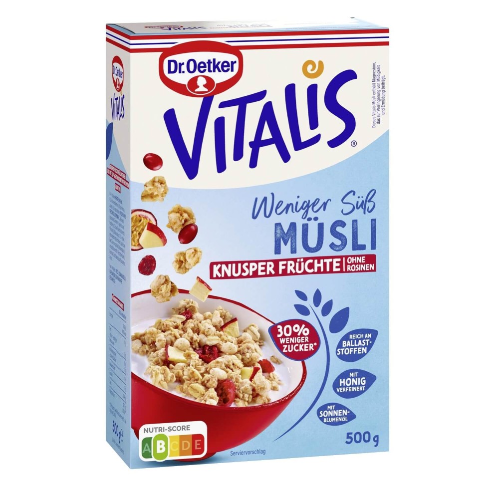 Dr. Oetker Vitalis Less sweet crunchy fruits 500 g / 17.64 oz