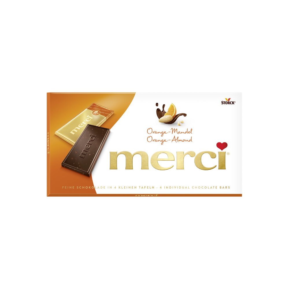 Storck Merci Orange-Almond Chocolate 100 g / 3.5 oz