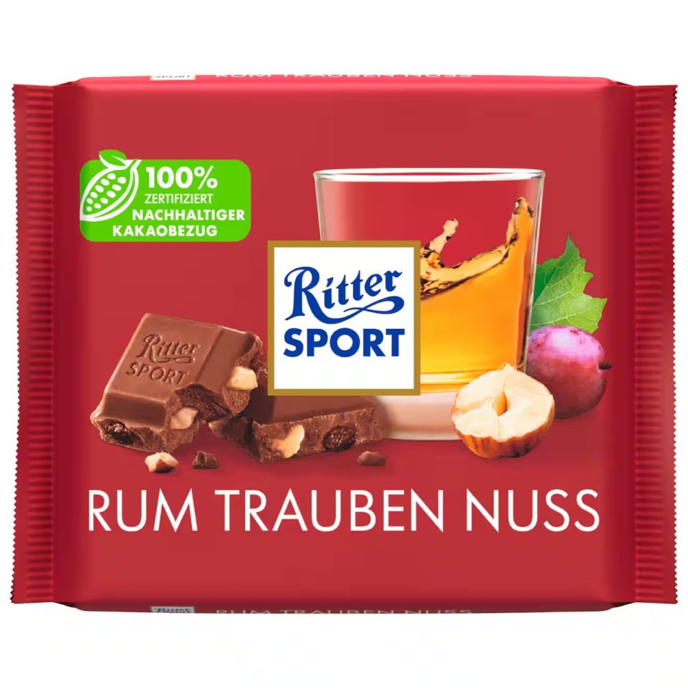 Ritter Sport Rum-Trauben-Nuss-Schokolade 100 g / 3,5 oz