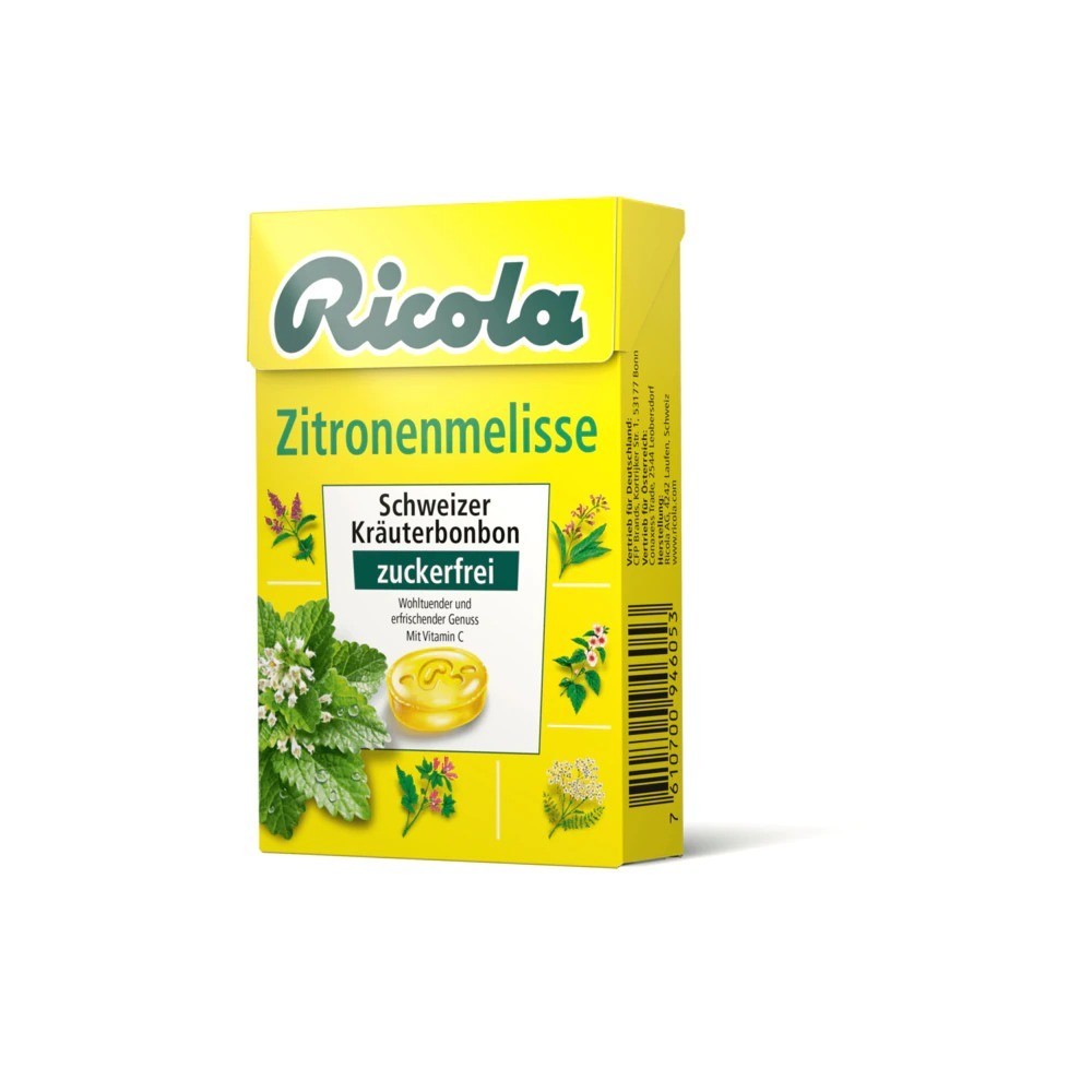 Ricola throat lozenges lemon balm sugar-free 50g