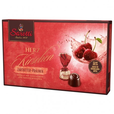 Sarotti dark chocolate pralines heart cherries 250g