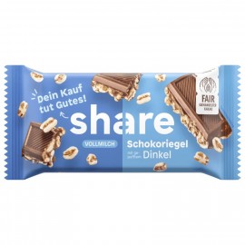 Share Dark Chocolate bar with puffed spelled whole milk 45g