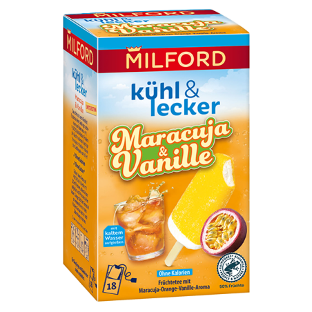 Milford cool & delicious passion fruit vanilla 18 tea bags