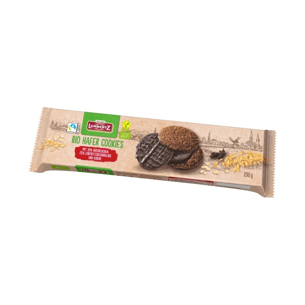 Lambertz organic oat cookies dark chocolate 200g