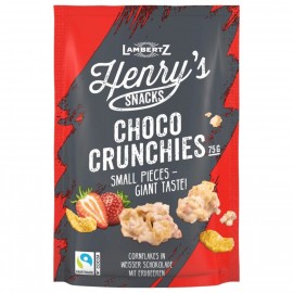 Lambertz Henry's Snacks Choco Crunchies White Chocolate Strawberry 75g