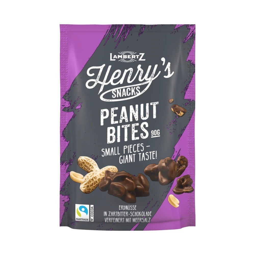 Lambertz Henry's Snacks Peanut-Bites Zartbitter 90g