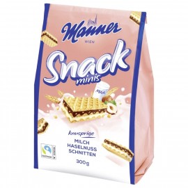 Manner Snack Minis Milk Hazelnut Slices 300g