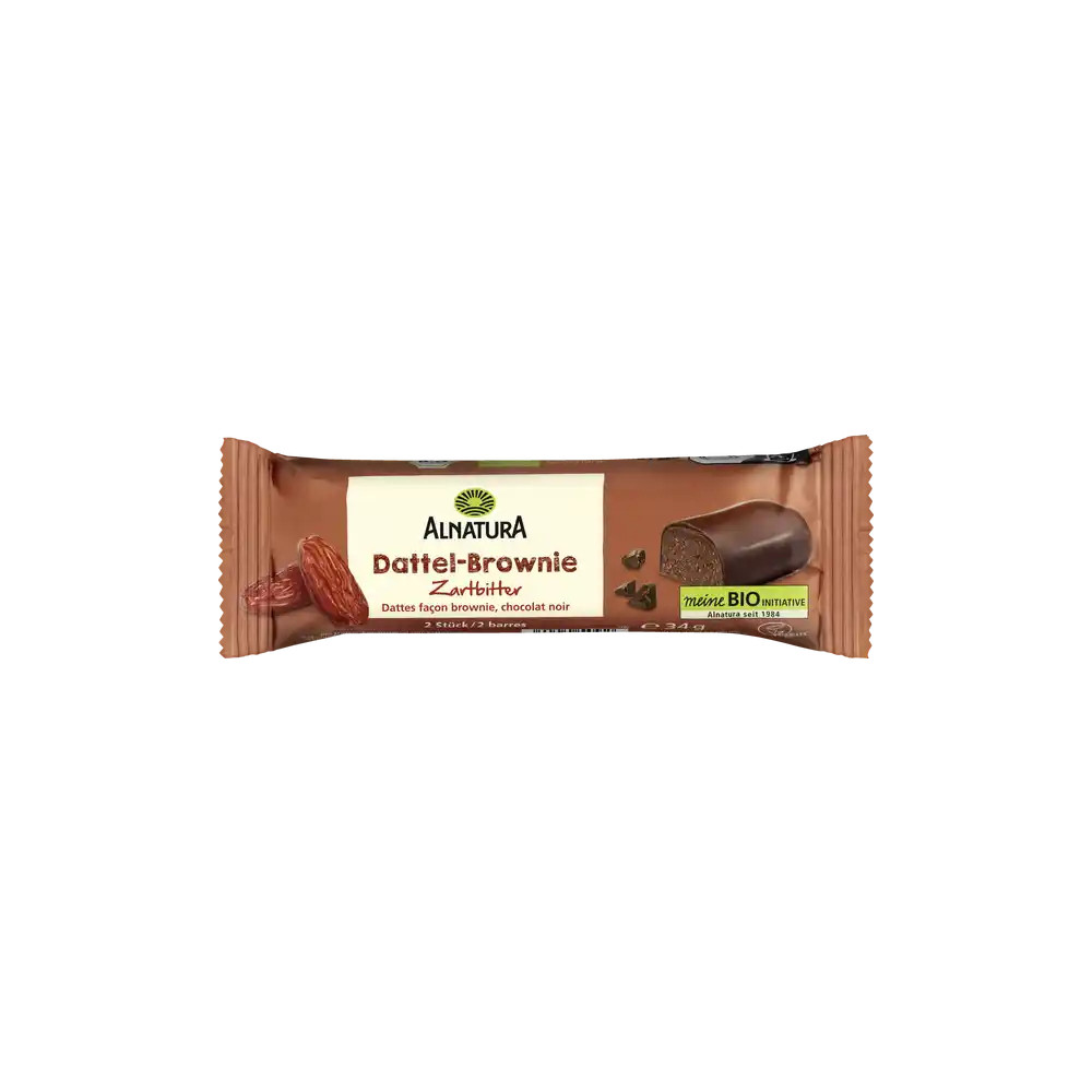 Alnatura Organic Date Brownie Dark Chocolate Fruit Bar 34 g / 1.20 oz
