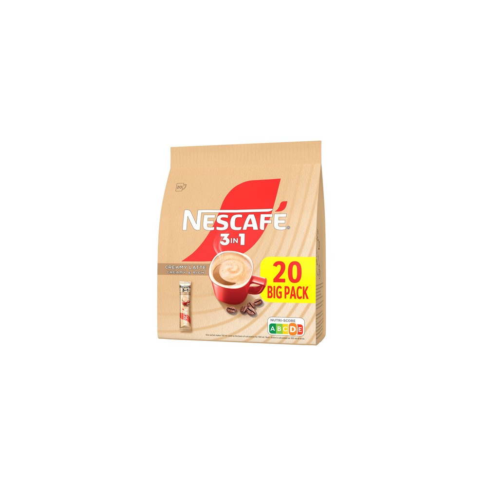 NESCAFÉ 3in1 Creamy Latte instant coffee 20 x 15 g / 0.53 oz