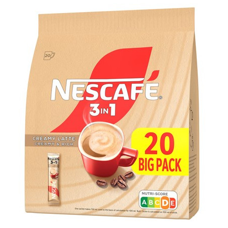 NESCAFÉ 3in1 Creamy Latte instant coffee 20 x 15 g / 0.53 oz