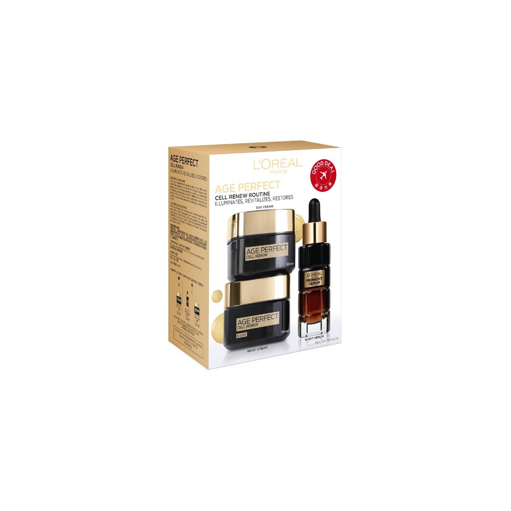 L'Oreal Age Perfect Age Perfect Cell Renew Day & Night Creams 50 ml + Serum 30 ml Skincare Set