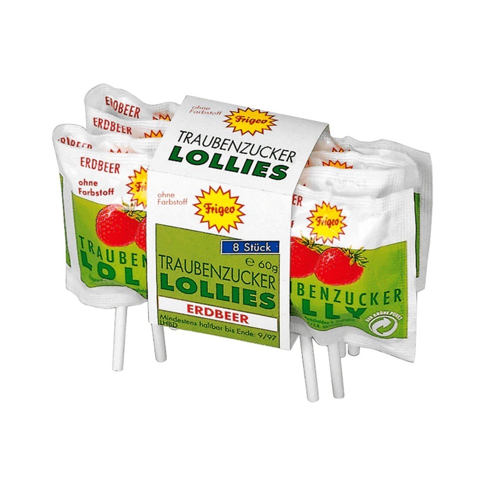 Frigeo Dextrose Lolly Chain Pack Strawberry 8x7.5g