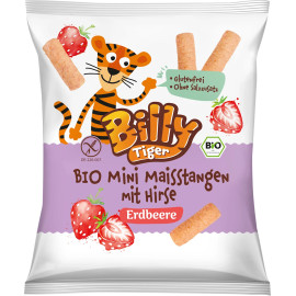 Billy Tiger BIO mini corn sticks with millet strawberry flavor 30 g