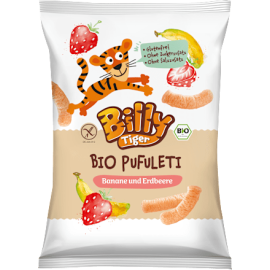 Billy Tiger Children's snack Pufuleti Banana & Strawberry from 3 years 35 g / 1.23 oz