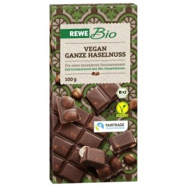 REWE bio Chocolate Whole Hazelnut vegan 100g