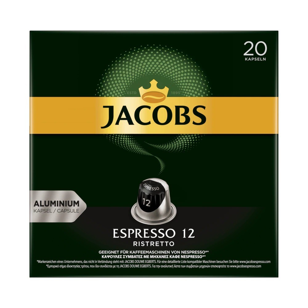 Jacobs coffee capsules Espresso 12 ristretto 104g, 20 Nespresso compatible capsules