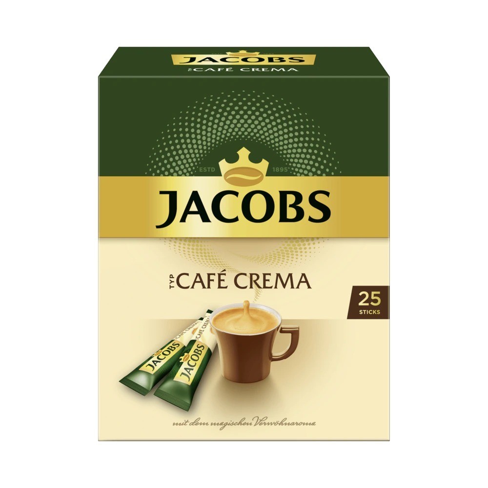 Jacobs instant coffee café crema, 25 instant coffee sticks