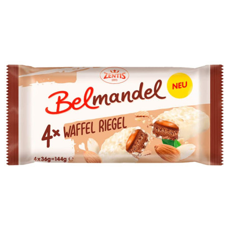 Zentis Belmandel Wafer Bars 144 g / 5.08 oz