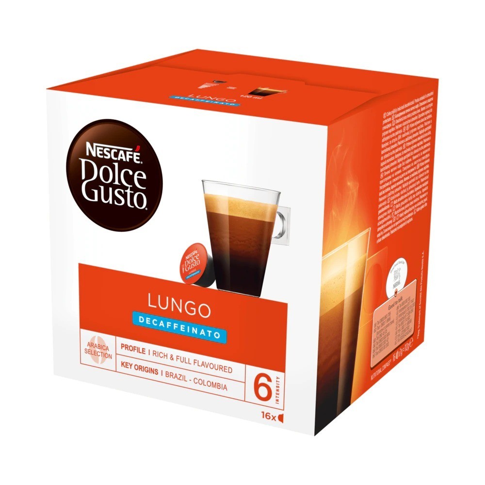 Nescafé Dolce Gusto Lungo Decaffeinated 112g, 16 capsules