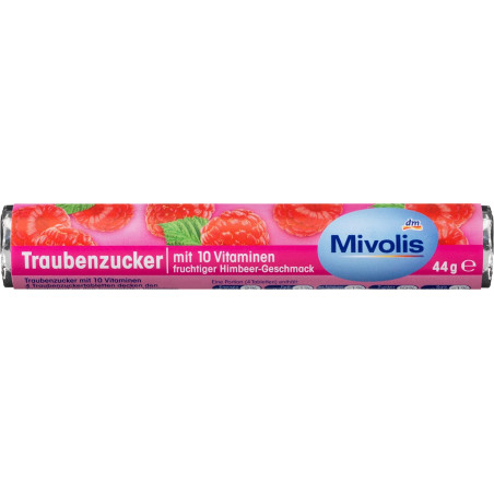 Mivolis Dextrose Himbeere mit 10 Vitaminen 44 g