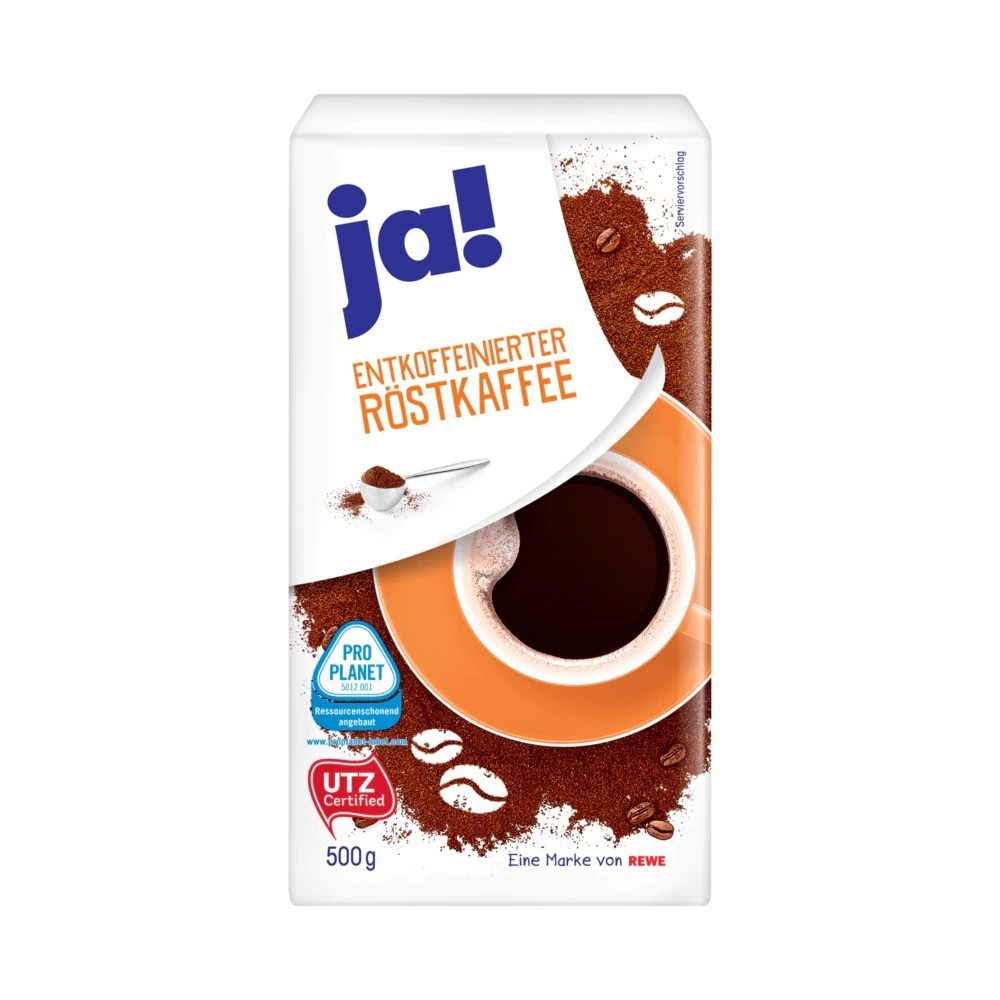 Ja! Decaffeinated ground roasted coffee 500g