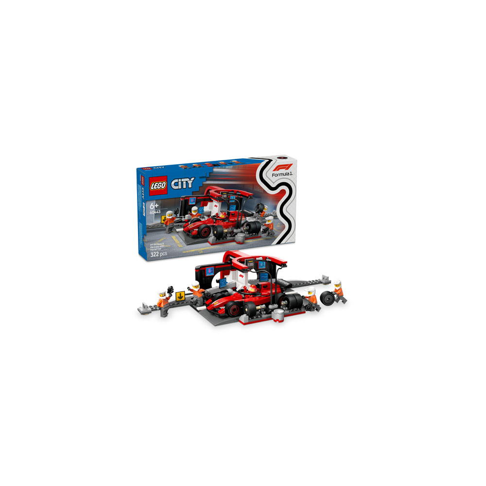 LEGO® City 60443 F1® Pit Stop & Pit Crew With Ferrari Car
