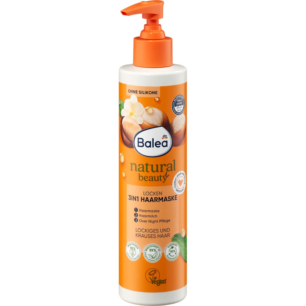 Balea Natural Beauty Locken 3in1 Haarmaske 250 ml